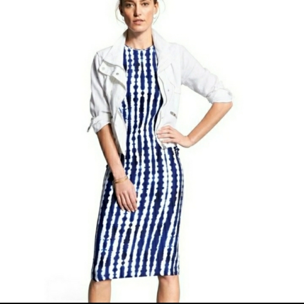 Athleta | Tidal Tye Dye Blue White Midi Tank Dress